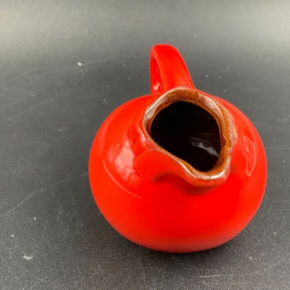 Vintage Frankoma Art Pottery Red Mini Ball Creamer Pitcher #553 - Picture 5 of 6